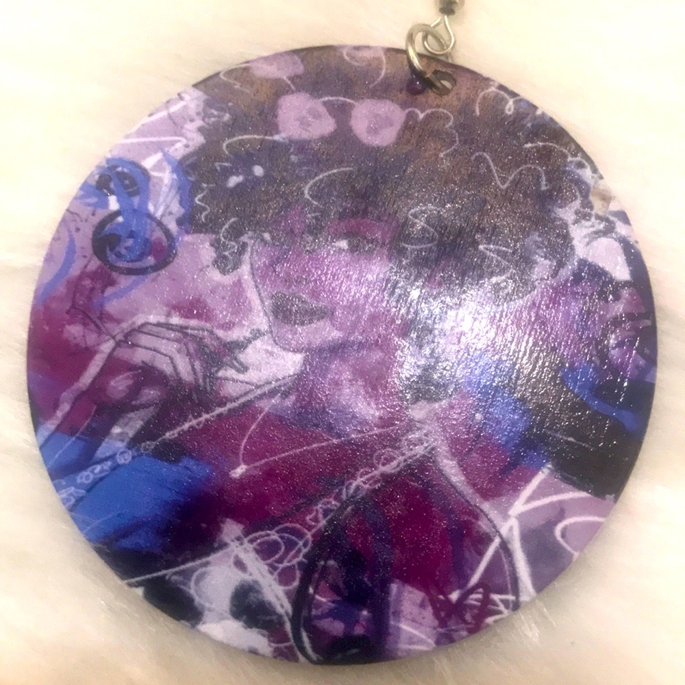 African women wooden earrings